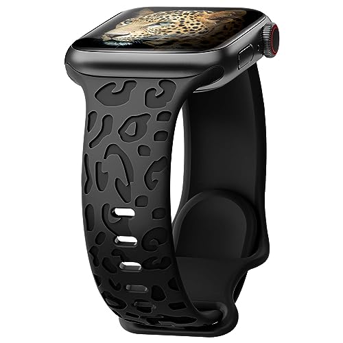 Yoohoo Leopard Armband Kompatibel mit Apple Watch Armband 40mm 41mm 38mm 44mm 45mm 42mm 49mm für Damen/Herren,Sport Silikon Armband für iWatch SE Ultra2 Ultra Series 9 8 7 6 5 4 3 2 1 von Yoohoo