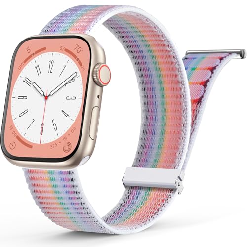 Yoohoo Nylon Armband Kompatibel mit Apple Watch Armband 44mm 45mm 49mm 40mm 41mm 42mm 38mm für Herren/Damen, Verstellbare Sport Armband kompatibel für iWatch SE Ultra2 Ultra Series 9 8 7 6 5 4 3 2 1 von Yoohoo