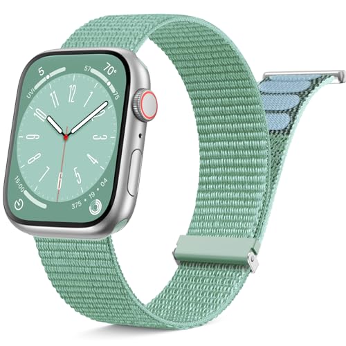 Yoohoo Nylon Armband Kompatibel mit Apple Watch Armband 44mm 45mm 49mm 40mm 41mm 42mm 38mm für Herren/Damen, Verstellbare Sport Armband kompatibel für iWatch SE Ultra2 Ultra Series 9 8 7 6 5 4 3 2 1 von Yoohoo