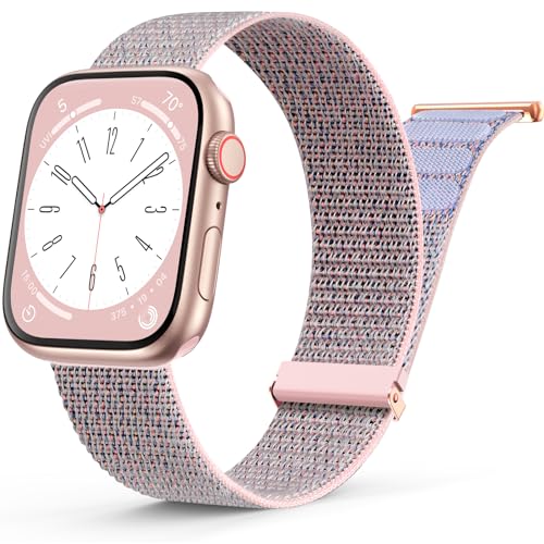 Yoohoo Nylon Armband Kompatibel mit Apple Watch Armband 44mm 45mm 49mm 40mm 41mm 42mm 38mm für Herren/Damen, Verstellbare Sport Armband kompatibel für iWatch SE Ultra2 Ultra Series 9 8 7 6 5 4 3 2 1 von Yoohoo