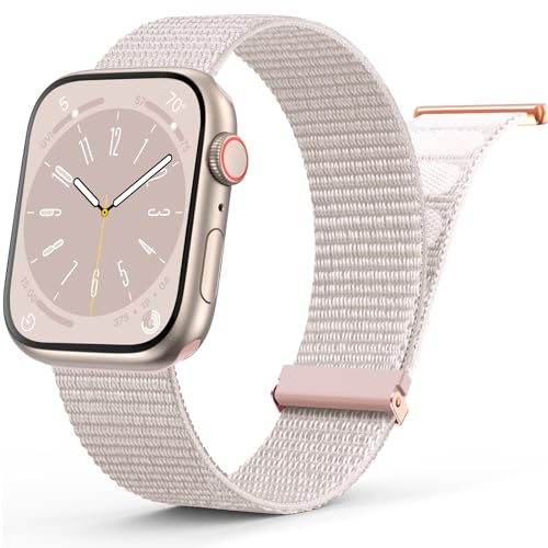 Yoohoo Nylon Armband Kompatibel mit Apple Watch Armband 44mm 45mm 49mm 40mm 41mm 42mm 38mm für Herren/Damen, Verstellbare Sport Armband kompatibel für iWatch SE Ultra2 Ultra Series 9 8 7 6 5 4 3 2 1 von Yoohoo