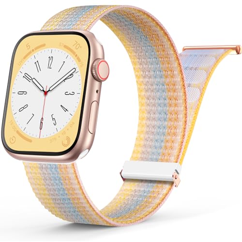 Yoohoo Nylon Armband Kompatibel mit Apple Watch Armband 44mm 45mm 49mm 40mm 41mm 42mm 38mm für Herren/Damen, Verstellbare Sport Armband kompatibel für iWatch SE Ultra2 Ultra Series 9 8 7 6 5 4 3 2 1 von Yoohoo