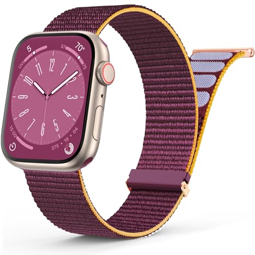 Yoohoo Nylon Armband Kompatibel mit Apple Watch Armband 44mm 45mm 49mm 40mm 41mm 42mm 38mm für Herren/Damen, Verstellbare Sport Armband kompatibel für iWatch SE Ultra2 Ultra Series 9 8 7 6 5 4 3 2 1 von Yoohoo