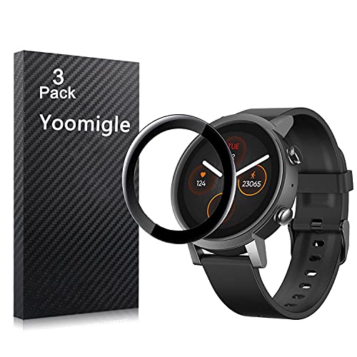 Yoomigle 3 Stück kompatibel mit TicWatch E3 Displayschutzfolie kompatibel mit TicWatch E3 Smartwatch-Displayschutzfolien, Folien, 3D volle Abdeckung, kratzfest. von Yoomigle