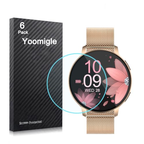 Yoomigle 6 Pack S53 1,3 Zoll Watch Schutzfolie Kompatibel mit HASAKEI 1,3 Zoll Smartwatch S53 Displayschutzfolien Folien Screen Cover Crystal Clear HD Anti-Kratzer Anti-Fingerabdruck von Yoomigle