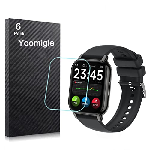 Yoomigle Displayschutzfolie für Popglory P66 4,7 cm (1,85 Zoll) Smartwatch, 4,7 cm (1,85 Zoll), kristallklar, HD, kratzfest, Anti-Fingerabdruck, 6 Stück von Yoomigle