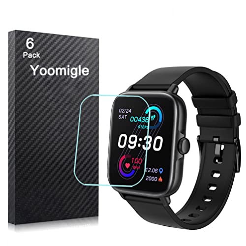 Yoomigle Y22 Displayschutzfolie für Smartwatch, 4,3 cm (1,7 Zoll), kompatibel mit NAIXUES Y22, 4,3 cm (1,7 Zoll), kristallklar, HD, kratzfest, Anti-Fingerabdruck, 6 Stück von Yoomigle