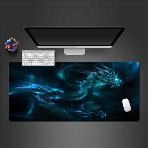 Gaming Mauspad Anime-Drache,Große XXL Mousepad 600x300x2mm,Schreibtisch Protector Matte mit Anti-Rutsch Basis,Vernähte Kanten Mouse Pad wasserdicht und langlebig für Gaming,Büro,Zuhause von Yoonqun