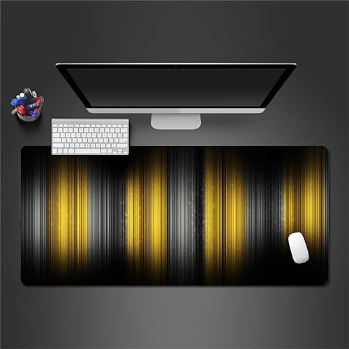 Gaming Mauspad Gelb Gray,Große XXL Mousepad 1200x600x3mm,Schreibtisch Protector Matte mit Anti-Rutsch Basis,Vernähte Kanten Mouse Pad wasserdicht und langlebig für Gaming,Büro,Zuhause von Yoonqun