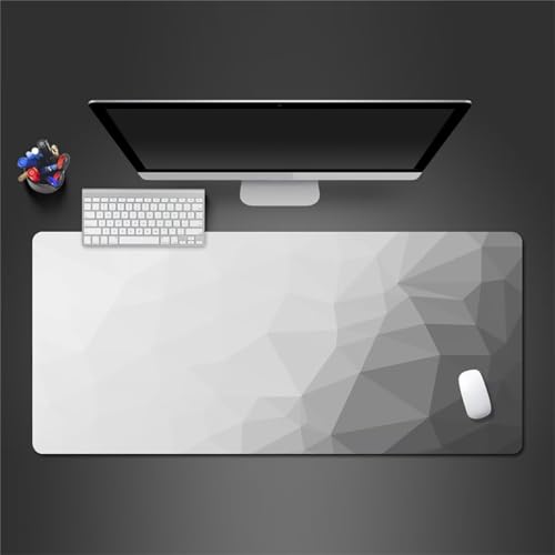 Gaming Mauspad Weiß Geometrisch,Große XXL Mousepad 1200x600x2mm,Schreibtisch Protector Matte mit Anti-Rutsch Basis,Vernähte Kanten Mouse Pad wasserdicht und langlebig für Gaming,Büro,Zuhause von Yoonqun