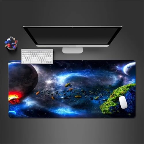 Yoonqun Gaming Mauspads Planet Landschaften Großes Tischunterlage Mousepad XXL Mauspad 1000x500x3mm Schreibtisch Protector Matte mit Anti-Rutsch Basis mit Genähten Rändernfür für Gaming Büro Zuhause von Yoonqun