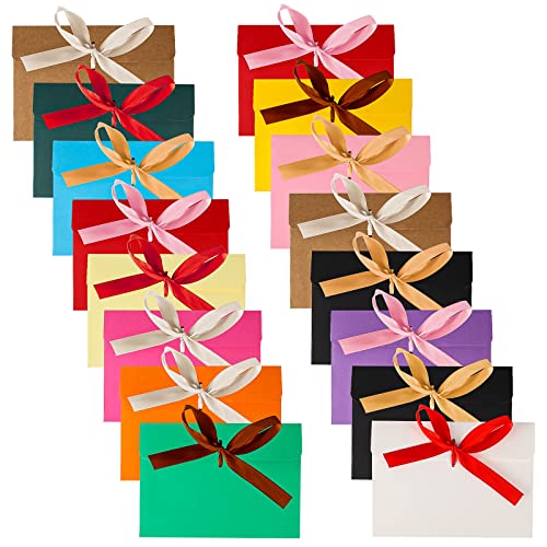 16 Stück Geschenk-Umschläge, bunte Umschläge mit Band, Kraftpapier-Umschläge, Vintage-Umschläge für Einladung, Grußkarte, Weihnachtskarte, Abschlusskarte, Lehrerkarte, Erntedankfest von Yoosso