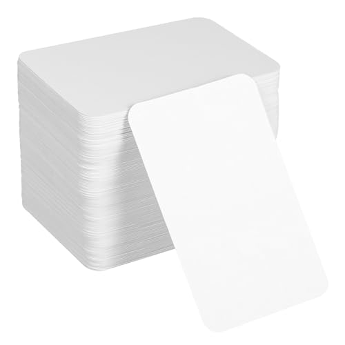 200 Blätter Karteikarten Blanko 350g/m², 8.5 x 5.5cm Blanko Papier Karten Moderationskarten Weißes Kraftpapier Karten zum Selbstgestalten für DIY Schule Büro Vokabel Lernen von Yoosso