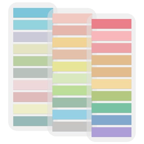 600 Stück Haftstreifen, 3 Stile Haftnotizen Tabs Sticky Notes Klein Haftmarker Pastell Klebezettel Selbstklebend Beschreibbar für Schule Seitenmarkierung Lesezeichen (Mehrfarbig) von Yoosso
