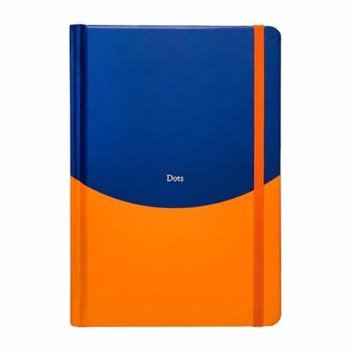 Yop & Tom A5 Notizbuch mit gepunktetem Papier – Kontrastdesign Marineblau & Orange von Yop & Tom