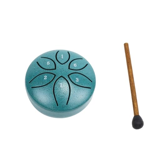 Yopeissn 3 6-Ton Steel Tongue Drum Mini Hand Pan Drums mit Drumsticks Percussion Musikinstrumente Trommel Dunkelgrün von Yopeissn
