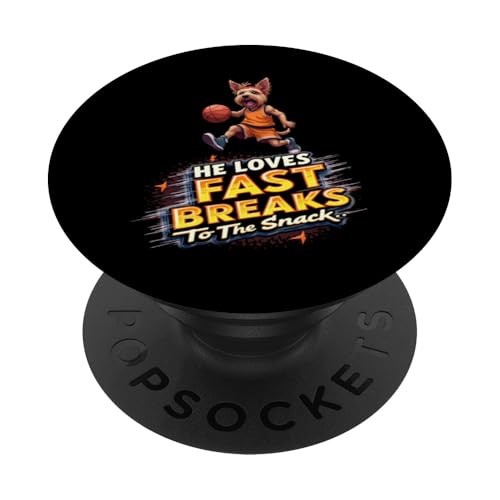 Lustiges Basketball-Geschenk für Yorkshire Terrier Hundeliebhaber PopSockets Klebender PopGrip von Yorkshire Terrier Fun Designs