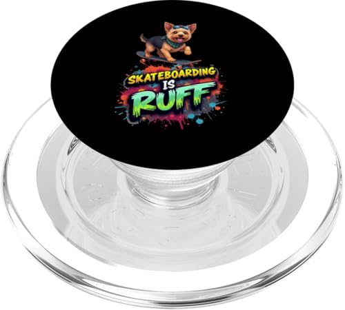 Lustiges Skateboard-Geschenk für Yorkshire Terrier Hundebesitzer PopSockets PopGrip für MagSafe Lustiges Skateboard-Geschenk für Yorkshire Terrier Hundebesitzer PopSockets PopGrip für MagSafe von Yorkshire Terrier Fun Designs