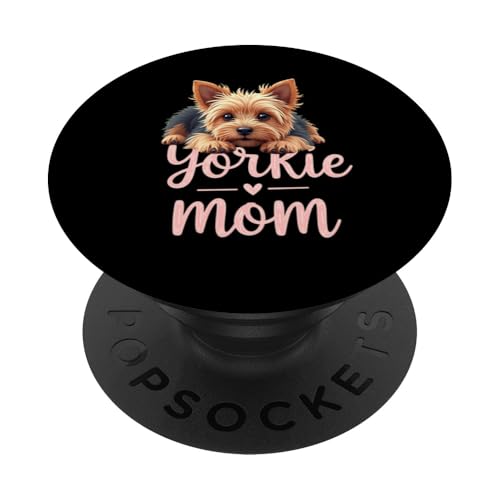 Yorkshire Terrier Mama Hund Yorkie Mama Süßer Welpe PopSockets Klebender PopGrip von Yorkshire Terrier Fun Designs