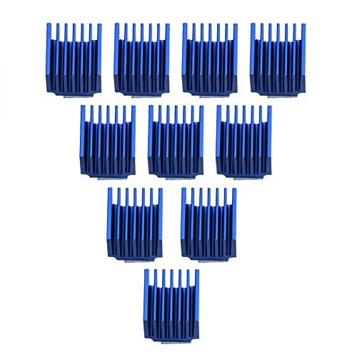 10 Stcs Aluminium -Stepper -Treiber -Kühlkühlflosse mit Rückenkleber 3D -Druckerteilen Anodierter Kühler für A4988 DRV8825 TMC2208 TMC2100 TMC2130 Modul, Blau, Blau von Yosoo Health Gear