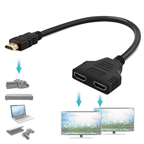 1080P HDMI Stecker, 1 zu 2 Hdmi Stecker Auf Dual Buchse bis Wege Splitter Adapterkabel für HDTV, DVD Player PS3 STB und die meisten LCD Projektoren Adapter In Out MäNnlich Bis Weiblich von Yosoo Health Gear