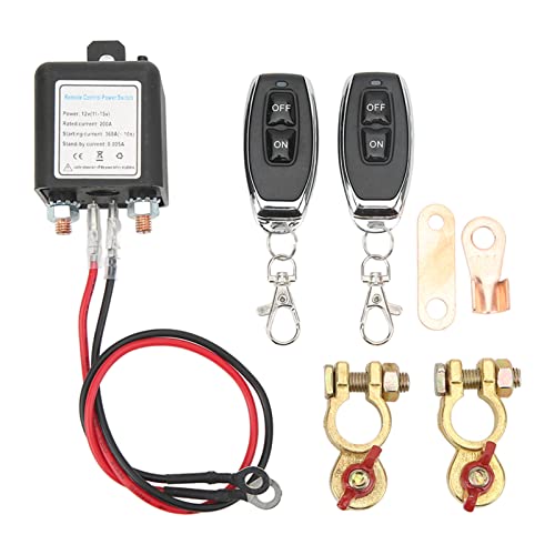 Autobatterie-Trennschalter, Auto-Auto-Fernbatterie-Trennschalter, Autobatterie-Trennschalter mit Drahtloser Fernbedienung für Auto-LKW, Verhindert Batterieentladung, (12V200A) von Yosoo Health Gear