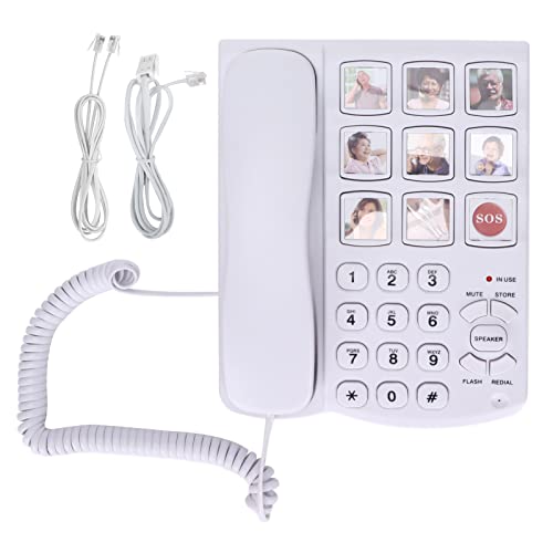 Corded Big Phone, LD -858HF Festnetzelefon mit Handfree -Funktion und 9 Gruppen von Speicher Corded Brandlinie für Senioren ältere Menschen Corded Big Phone, LD -858HF Festnetzelefon mit Handfree -Funktion und 9 Gruppen von Speicher Corded Brandlinie für Senioren ältere Menschen von Yosoo Health Gear