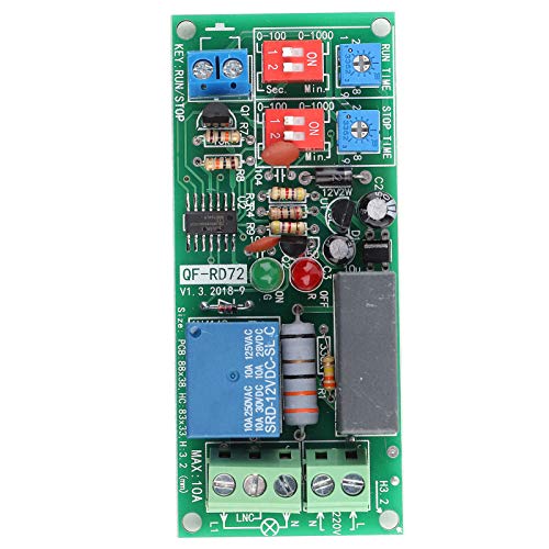 Verzögerungs-Ein/Aus-Schaltermodul, Timer-Relaismodul, AC100V-250V Timer-Modul Einstellbarer Endloszyklus-Verzögerungs-Timer 0,5 Sek.-1000 Min. für Timer-Betriebsgeräte von Yosoo Health Gear