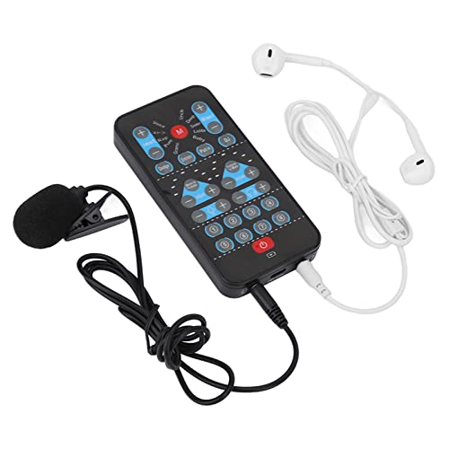 Voice Changer Tragbares Externes -Sprachwechselgerät, 8 Soundeffekte Live-Soundkarten-Sprachwechsler mit Mikrofon, Kopfhörer und Datenkabel für Mobiltelefoncomputer von Yosoo Health Gear