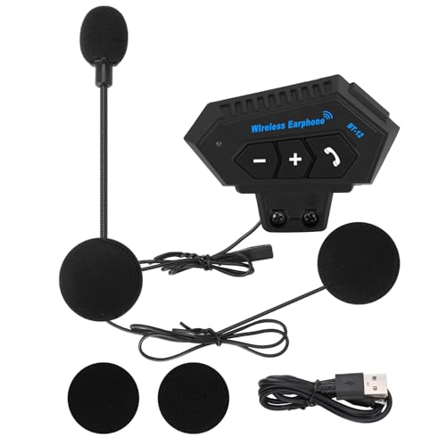 Yosoo Health Gear Helm-Headset, Motorrad BT Headset, Helm Bluetooth Headset Motorrad-Helm-Headset Bluetooth-Headset mit Batterien für Lautsprecher Freisprechen, Musikanrufsteuerung von Yosoo Health Gear