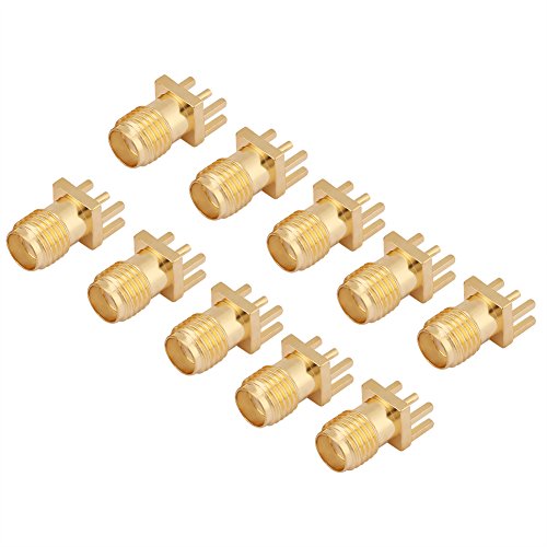 Yosoo Health Gear SMA Sockel PCB Panel Stecker, SMA-buchsenstecker Für Kantenmontage Mit 4-poligem, Geradem Stecker von Yosoo Health Gear