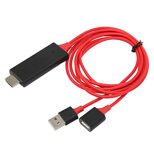 Yosoo Health Gear USB-Buchse auf HDMI-Stecker, HDTV-Adapterkabel, 1080P HD-Multimedia-Schnittstelle, USB-zu-HDMI-Konverter, USB-Stecker auf HDMI-Adapterkabel für Telefon zu TV, Projektor (Rot) von Yosoo Health Gear