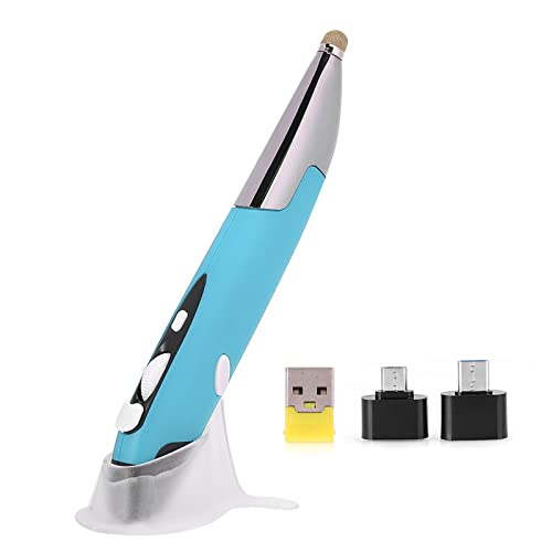 Yosoo Kabellose Optische Taschenstift-Maus, 2,4 G Kabellose Optische Taschenstift-Maus, Personalisierte Innovative Wiederaufladbare Computer-Stiftmaus (Blue) von Yosoo