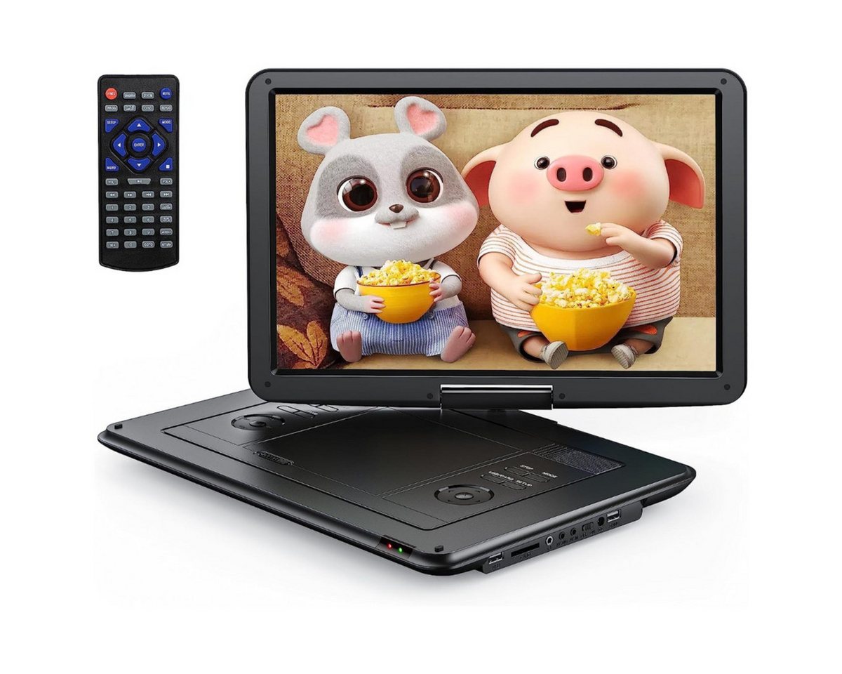 Yoton Portabler DVD-Player (15.5 inch, Haltepunkt-Speicherfunktion, Monitor klapp- & drehbar, USB/SD) von Yoton