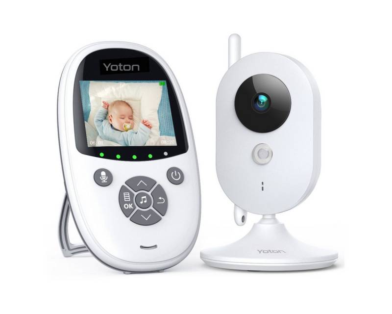 Yoton Video-Babyphone Babyphone mit Kamera, 2.4"LCD, Nachtsicht, Temperaturanzeige, Schlaflieder, VOX von Yoton
