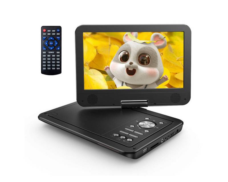 Yoton 12,5" Tragbarer DVD Player Mit 10,5" HD-Schwenkbildschirm Portabler DVD-Player (10.5 inch, 4-6 Stunden Spielzeit mit Akku, Geeignet für Auto) von Yoton