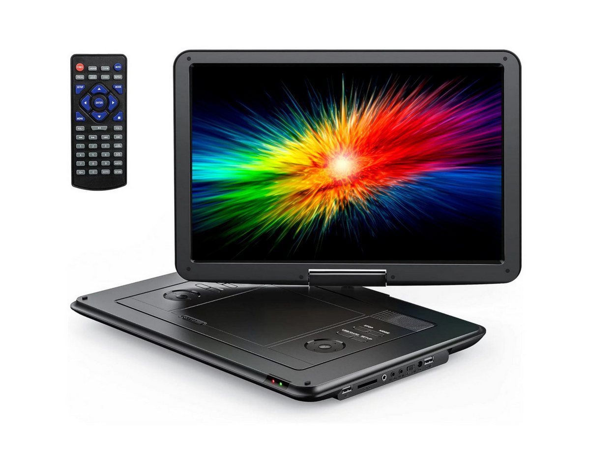 Yoton YD155 Portabler DVD-Player (15.5 inch, Haltepunkt-Speicherfunktion, Monitor klapp- & drehbar, USB/SD) von Yoton