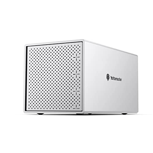 Yottamaster Aluminium 4 Bay RAID Gehäuse,Externe RAID USB3.0 SATA FestplattenGehäuse für 4 X3.5/2.5 festplatten, Support RAID 0/1/3/5/10/SPAN(JBOD), EU-Stecker-[Festplatte Nicht enthalten]- PS400RU3 von Yottamaster