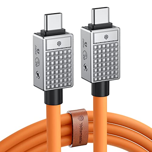 Yottamaster USB C auf USB C Kabel 240W, 20Gbps USB C Schnellladekabel, einzelne 8K oder Dual 4K Displays, Kompatibel mit MacBook Pro S22 A10(1.65ft/0.5m)-Orange von Yottamaster