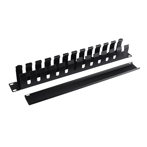 Youdefa 1U Kabel Management Horizontal Montiert 19 Server Rack, 12 Slot Metall Finger Leitung Draht Organizer mit Abdeckung von Youdefa