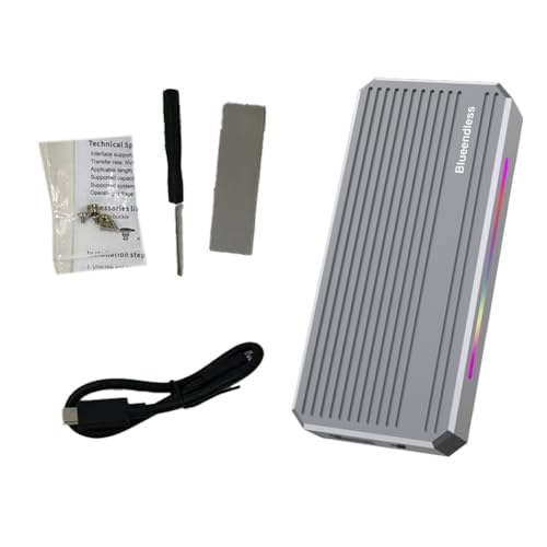 Youdefa NVMe M.2 SSD Mobile Festplattenbox 40 Gbit/S USB 4.0 Solid-State-Laufwerksleser RGB-Licht mit Lüfter von Youdefa