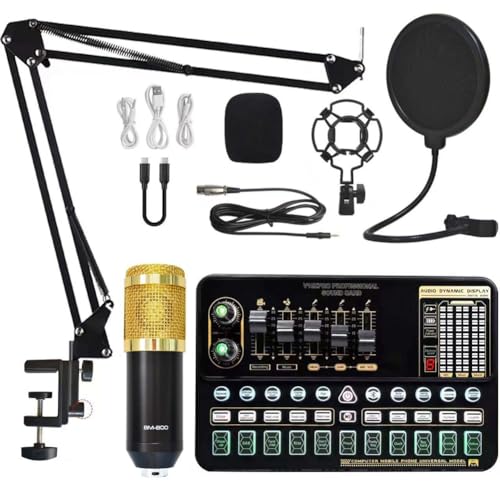 Youdefa Podcast-Ausrüstungspaket Live-Soundkarte Variante Bm800 Mikrofon Komplettset mit Live-Übertragungsteilen und Zubehör Youdefa Podcast-Ausrüstungspaket Live-Soundkarte Variante Bm800 Mikrofon Komplettset mit Live-Übertragungsteilen und Zubehör von Youdefa