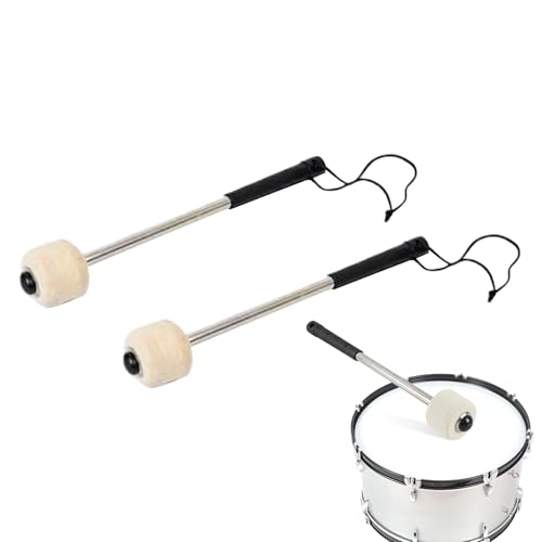 Percussion MALKETS - Drum Mallets Feel | Lange Wollfilz -Drum Stick | Weiche Bassdrumschläger mit Filzkopf | Filz Head Bass Drum Mallets Percussion Sticks für Orchester Übung School Musikstunde von Youding