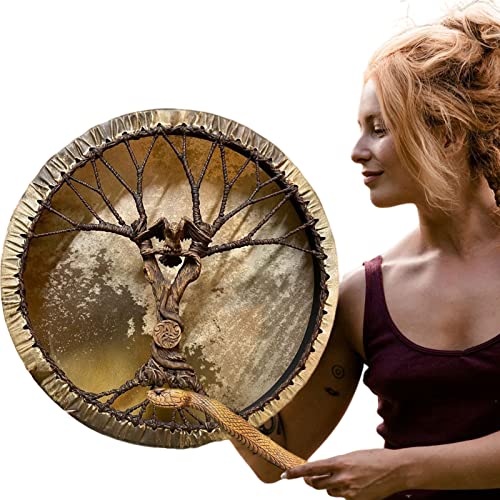Shaman Drum - Shaman Drum Sibirische Trommel - Deko Design - Holzrahmentrommel für spirituelle Musik, Balance, Reflexion und Meditation von Youding