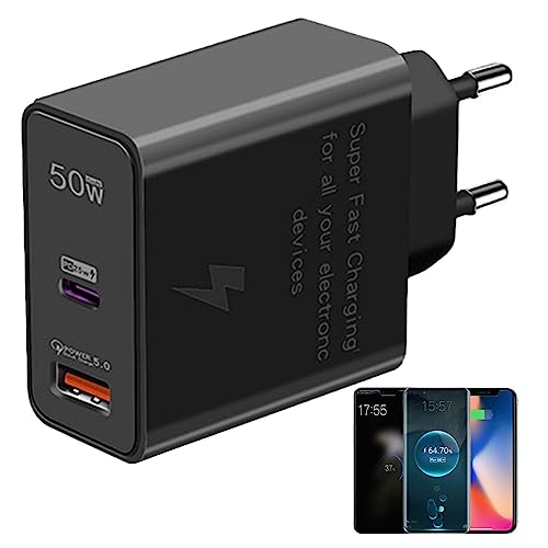 Youding Schnellladestecker | Leistungsstarker 50-W- -USB-Adapter - Zuverlässiger intelligenter Schnellladekopf, multifunktionaler PD-Schnellladeadapter für Smartphone und Tablet von Youding