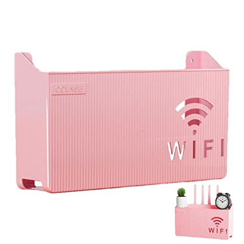 Youding WiFi-Router-Wandhalterung, kabelloses Router-Regal, Wandhalterung, Multifunktions-Router-Aufbewahrungsregal mit Bodenkühlung, kein Stanzen ABS Wireless Router Rack Ständer von Youding