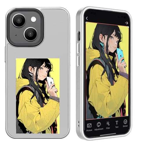 Youery Ink Screen Smartphone-Hülle, Kompatibel mit iPhone, von 3,5-Zoll-Bildern auf der Hülle, Custom Image Display AI Cell Phone Case, Anti-Drop TPU Rubber DIY Phone Case (Grau, iPhone 14) Youery Ink Screen Smartphone-Hülle, Kompatibel mit iPhone, von 3,5-Zoll-Bildern auf der Hülle, Custom Image Display AI Cell Phone Case, Anti-Drop TPU Rubber DIY Phone Case (Grau, iPhone 14) von Youery