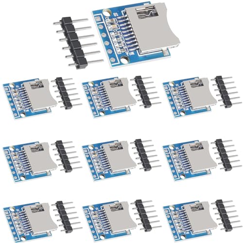 Youmile 11 Stück TF Micro modul SD-Kartenmodul, Micro SD, SDHC, TF-Kartenadapter, Lesemodul mit SPI-Schnittstelle, Pegelumwandlungschip mit Pinheader für Arduino von Youmile
