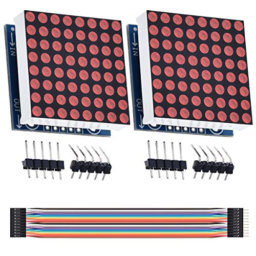 Youmile 2 Stück 8x8 Punktmatrix Single Rotlicht MCU Steuer LED Anzeigemodul für Arduino/Raspberry Pi mit Dupont Kabel von Youmile