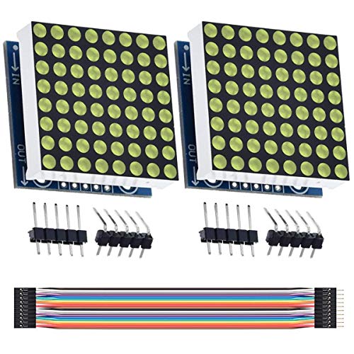 Youmile 2Pack 8x8 Dot Matrix Single Green Light MCU Control LED-Anzeigemodul für Arduino/MCU/51/AVR/STM32/Raspberry Pi mit Dupont-Kabel von Youmile